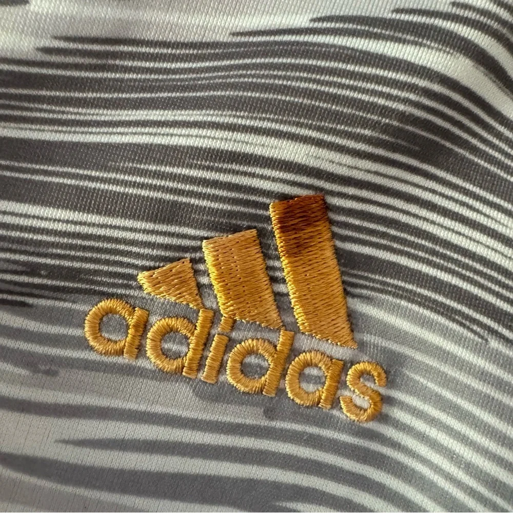 Adidas Track Jacket Youth Size XL 18/20 Gray White Stripe Full Zip Lightweight